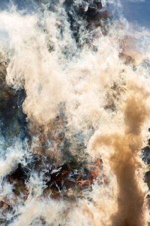 Smoke and flames, fire backgroundの写真素材