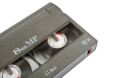 Video8 cassette isolated on white background. Selective focus.の写真素材