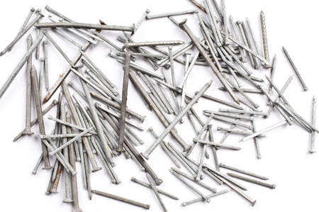 Nails on white background.