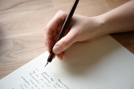Writing letter to a friend. My own words.