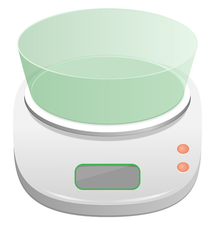 White electronic kitchen scale isolated on white backgroundのイラスト素材
