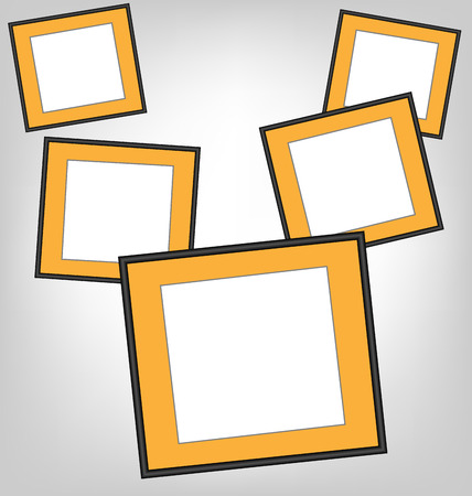 Six orange frames on grayscale backgroundのイラスト素材