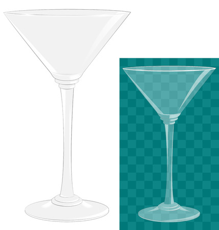 Transparent isolated martini glassのイラスト素材