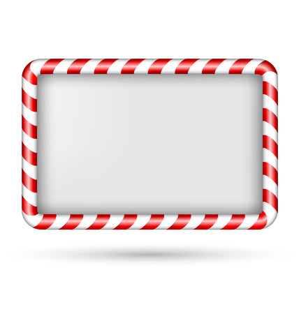 Blank candy cane frame isolated on white backgroundのイラスト素材