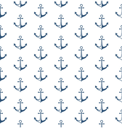 Seamless sea pattern with anchorのイラスト素材