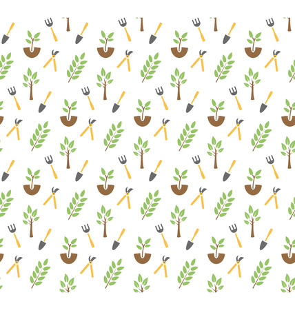 Gardening seamless patternのイラスト素材