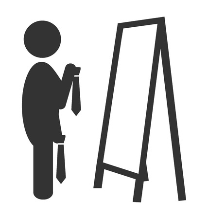 Flat fitting room tie icon isolated on white backgroundのイラスト素材