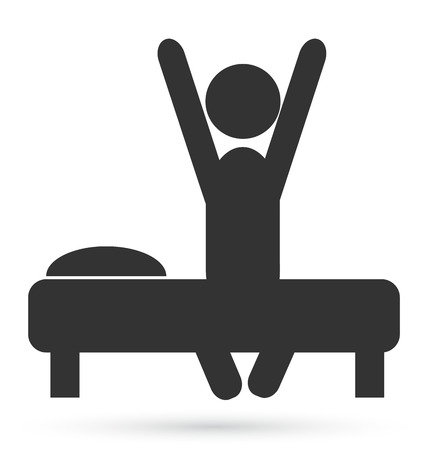 Flat morning wake up icon isolated on white backgroundのイラスト素材