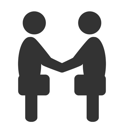 Greeting business handshake situation icon isolated on white backgroundのイラスト素材