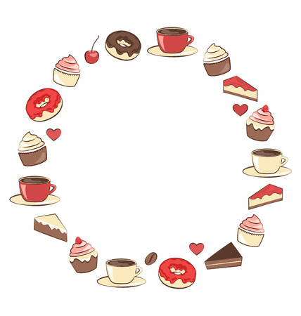 Sweets frame isolated on white backgroundのイラスト素材