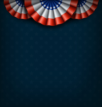 USA National Flags on Blue Backgroundのイラスト素材