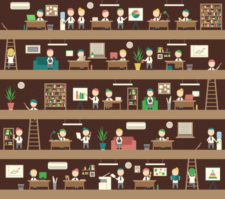 Seamless Background Office Concept Coworking Space People Managementのイラスト素材