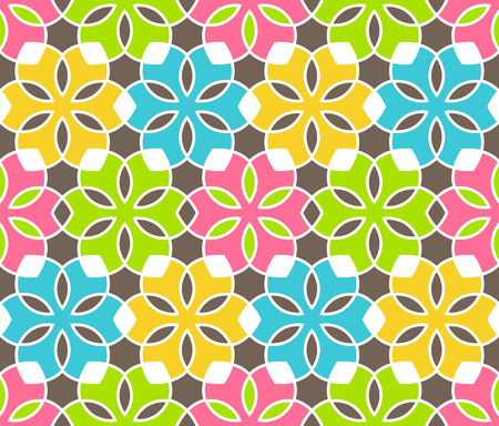 Seamless Bright Fun Abstract Spring Ornament Patternのイラスト素材