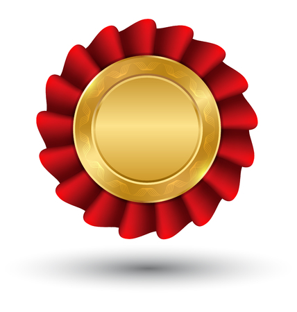 Golden Premium Quality Red Best Label Space for Text Isolated on White Backgroundのイラスト素材