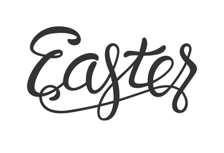 Easter Lettering Black Isolated on White Backgroundのイラスト素材
