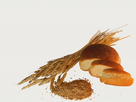Bread, ears of corn and grain                       の写真素材
