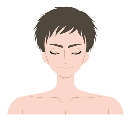 The face of a man with his eyes closedのイラスト素材