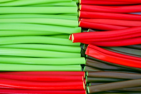 Close up of multicolored sweet gum candyの写真素材