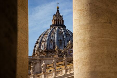 View of St. Peter's dome in Vatican. Rome, Italy.の写真素材