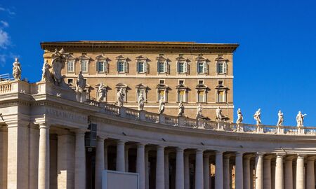 Famous Saint Peter's Square in Vatican City, Rome, Italyの写真素材