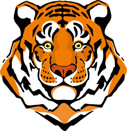 Tiger head zodiac symbol vector imageのイラスト素材