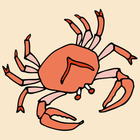 Sea crab sandy beach cartoon vector imageのイラスト素材