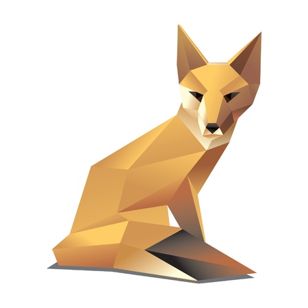 stylish sitting vector foxのイラスト素材