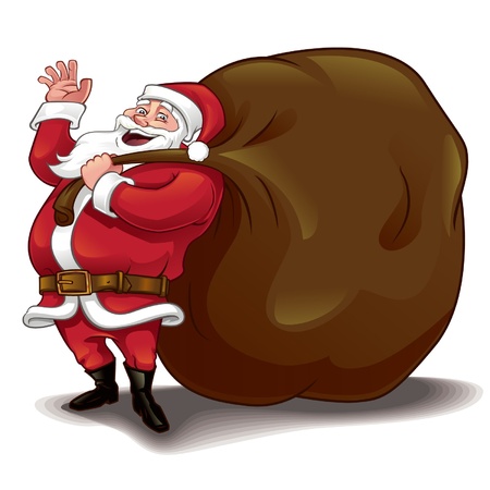 Santa clause with huge sackのイラスト素材