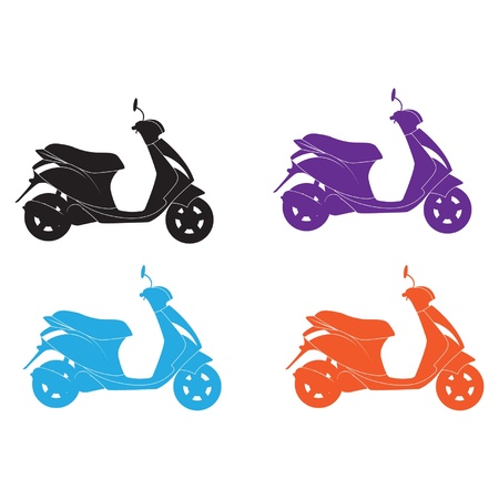 scooter silhouetteのイラスト素材