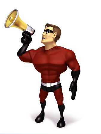 Superhero with megaphoneの写真素材