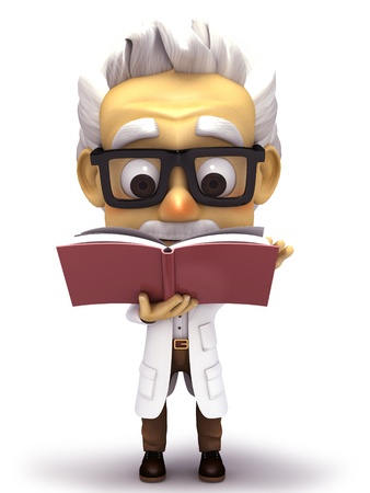 Professor reading a bookの写真素材