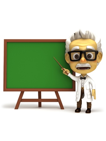 professor in front of green board の写真素材
