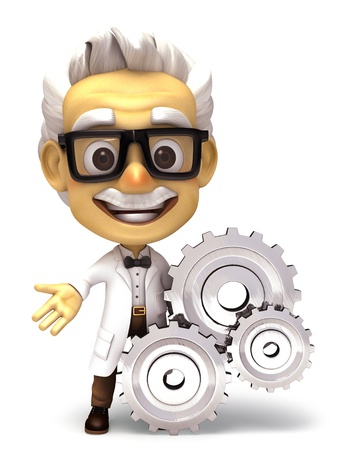 Professor with a gearの写真素材