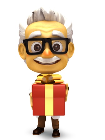 Professor with hold a giftの写真素材