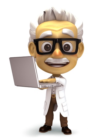 Professor with laptopの写真素材