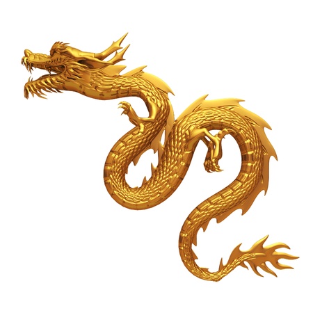 Series of Golden Chinese dragonの写真素材