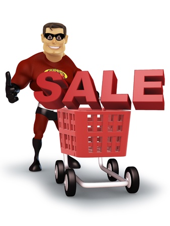 hero series with sale  on  trolleyの写真素材
