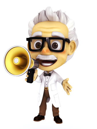 professor with mega phoneの写真素材