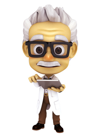 professor with tabletの写真素材