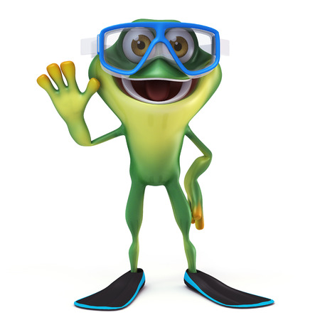 Frog with goggle の写真素材