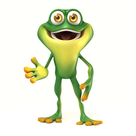 Frog welcome poseの写真素材