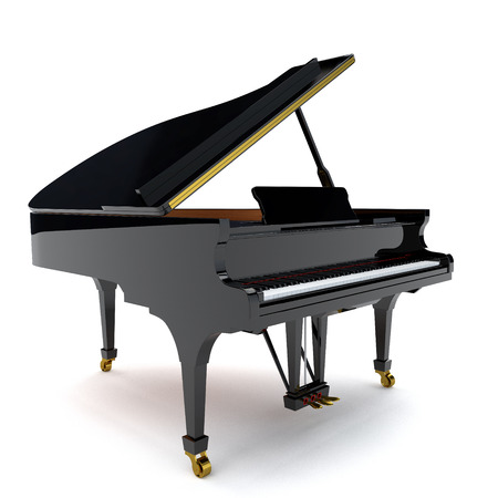 Grand Piano 3d render illustrationの写真素材