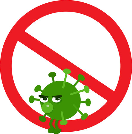 Coronavirus illustration. Vector illustration in a flat style. Coronavirus epidemic. stop coronovirus. Iskonka. Fight against coronavirus. medicine concept.のイラスト素材