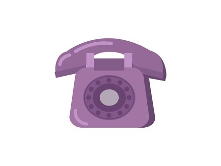 Vintage phone retro in flat style. Telephone sign isolated on white background. Vector illustrationのイラスト素材