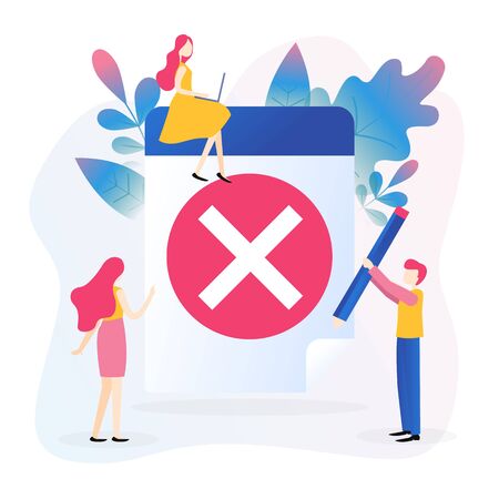 Concept envelope with rejected letter, unsubscribe, College rejected admission or employment for web.のイラスト素材