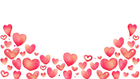 Heart background painted in red watercolor. There are multiple variations.のイラスト素材