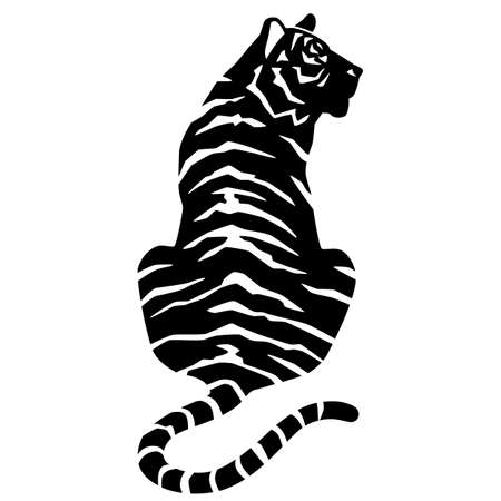 Tiger Silhouette Stock Illustration Showing Backのイラスト素材