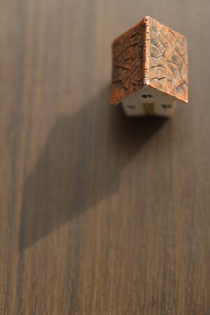 Miniature house in the sunsetの写真素材