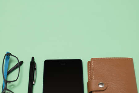 Image of work or schedule with green background