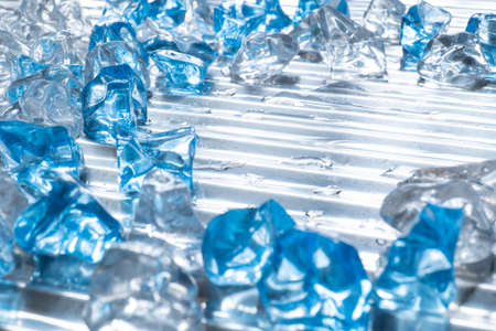wavy stainless steel and acrylic ice figurinesの写真素材